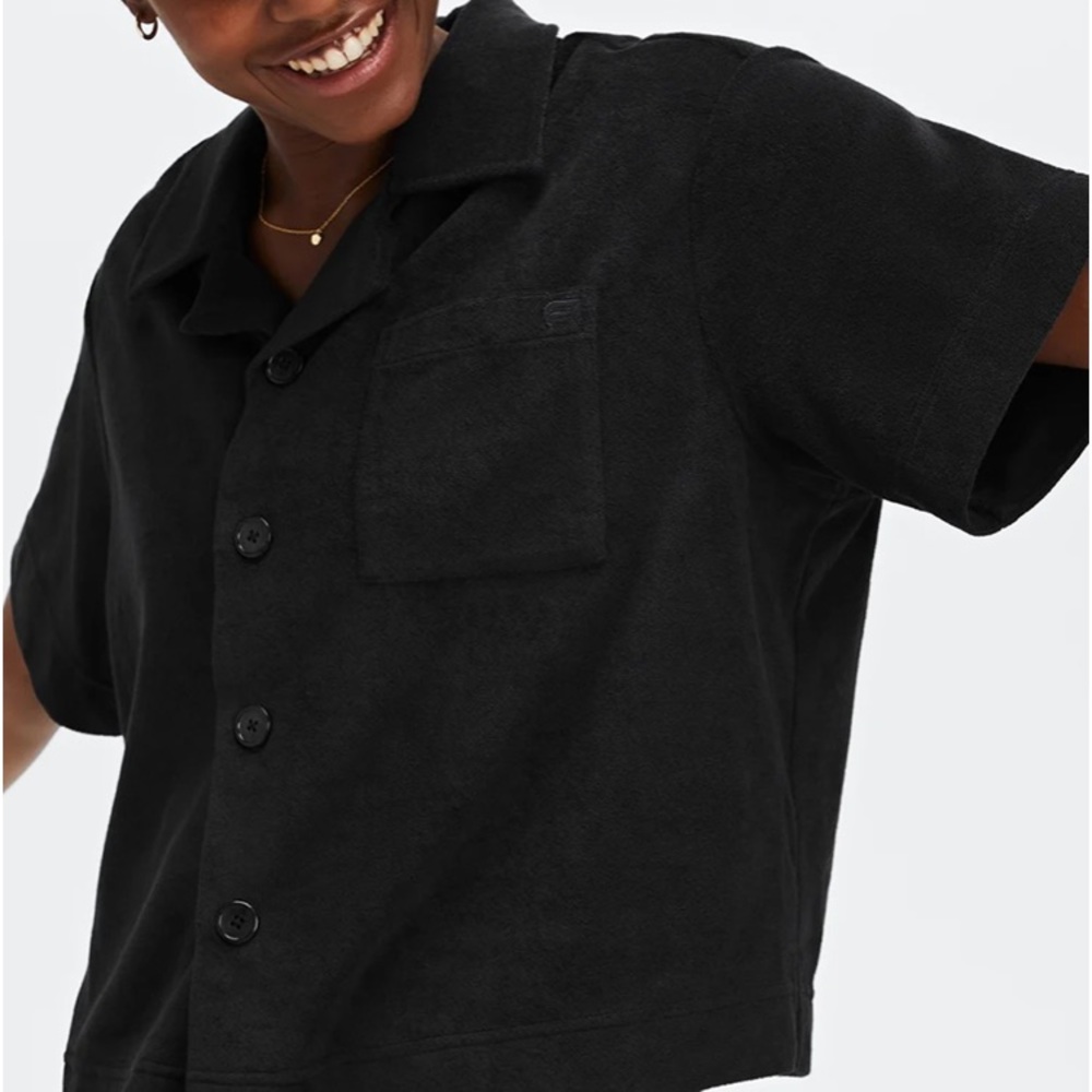 Fabletics Island Terry Boxy Button Up